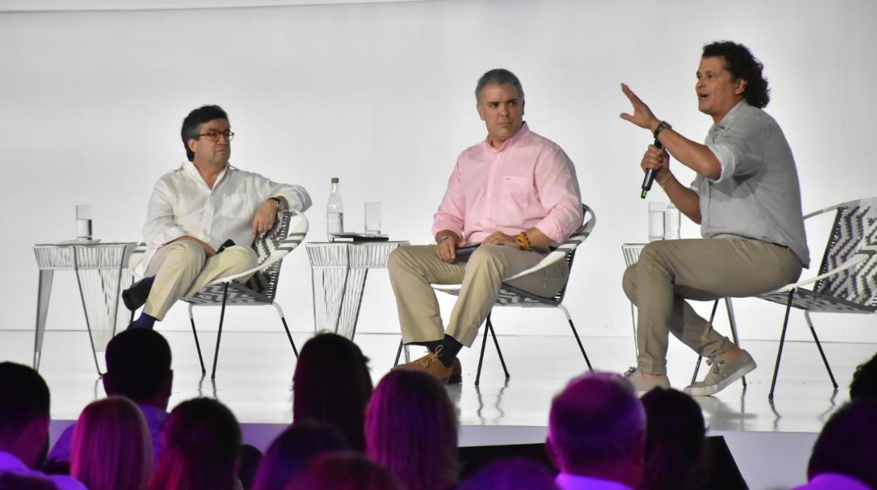  del BID, Luis Alberto Moreno, El Presidente Iván Duque y el cantante Carlos Vives.