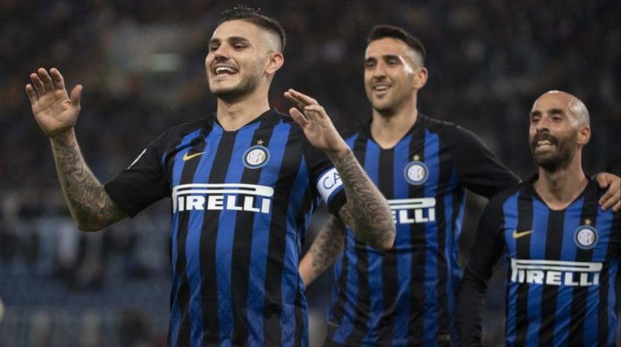 Mauro Icardi celebrando uno de sus dos goles. 