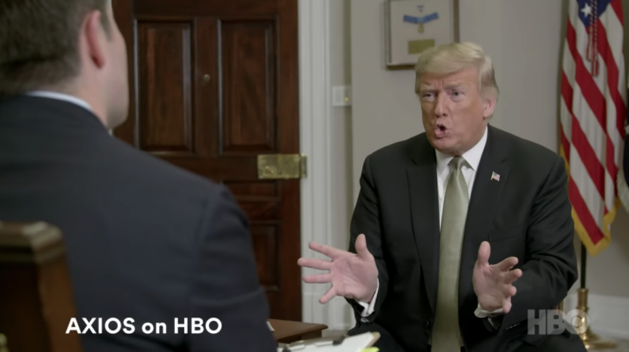 Presidente Donald Trump en su entrevista.