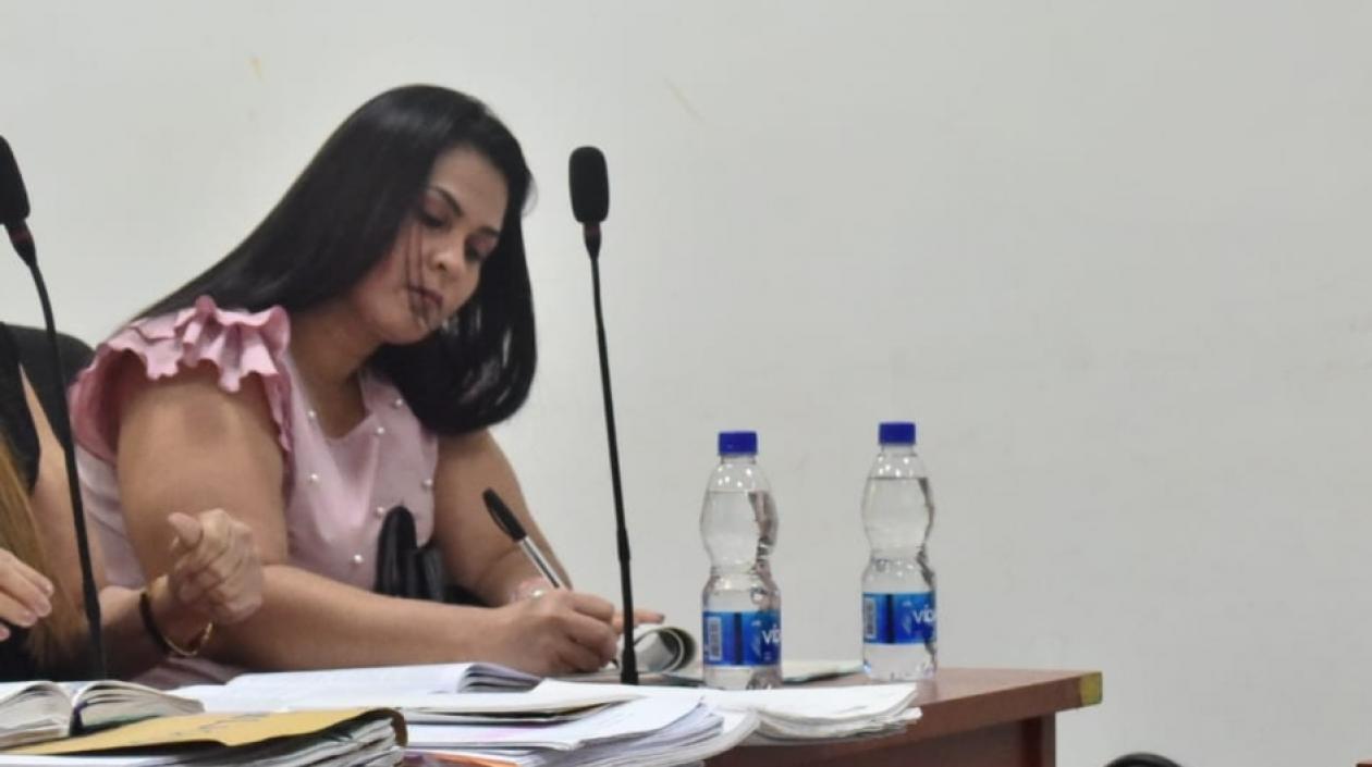 Dayana Jassir en la audiencia de hoy en el Centro de Servicio Judicial.