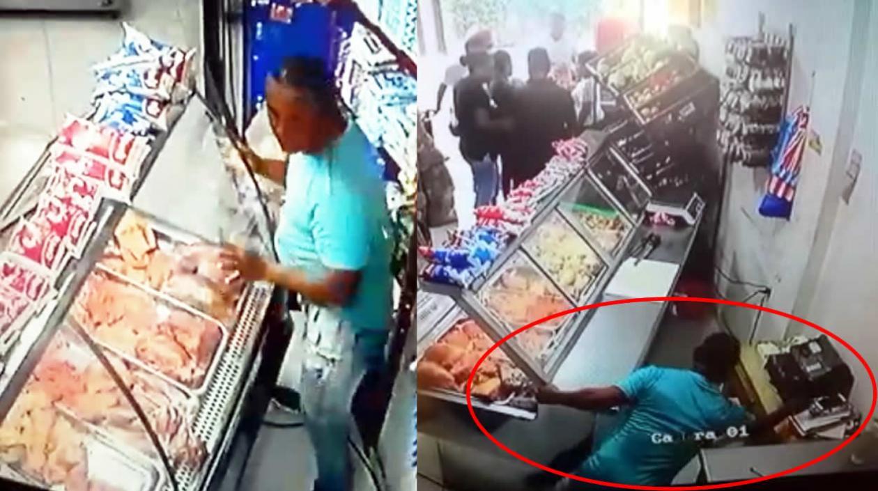 Ladrón quedó grabado en cámara de seguridad.