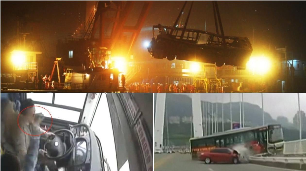 El bus fue rescatado del río después de tres días.