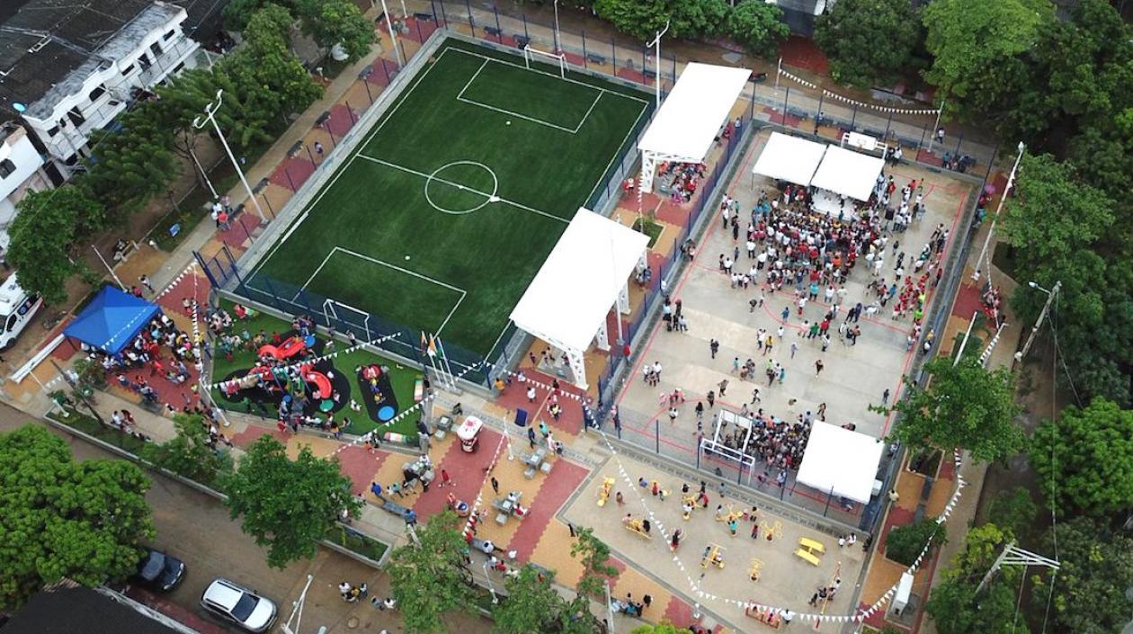 Imagen aérea del Parque de Los Balcanes.