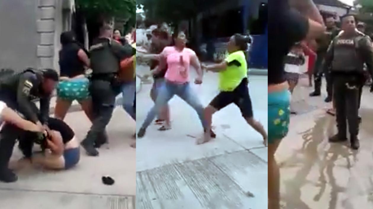 Pelea entre mujeres.