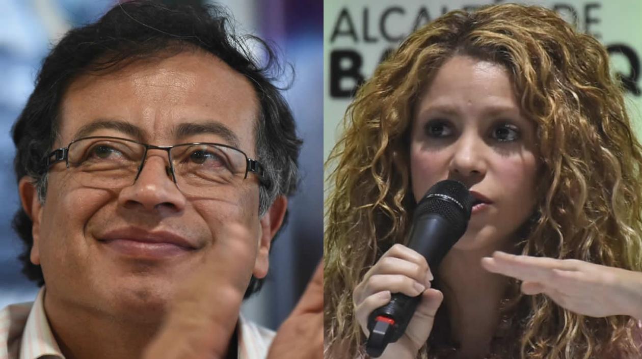 El senador Gustavo Petro y la cantante Shakira.