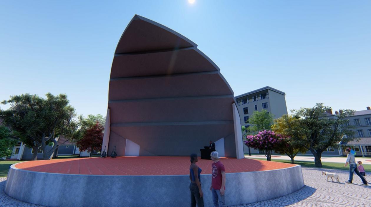 Modelo de una de las conchas acústicas.