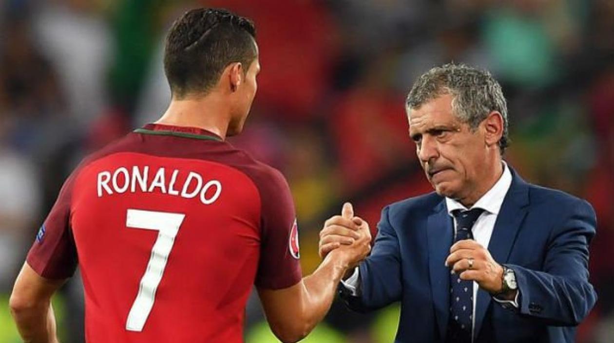 Crisitiano Ronaldo y Fernando Santos.