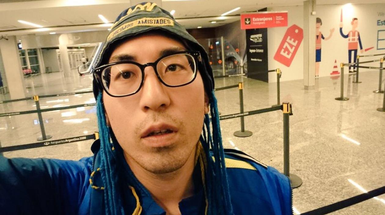 Isamu Kato, hincha japonés de Boca Juniors. 
