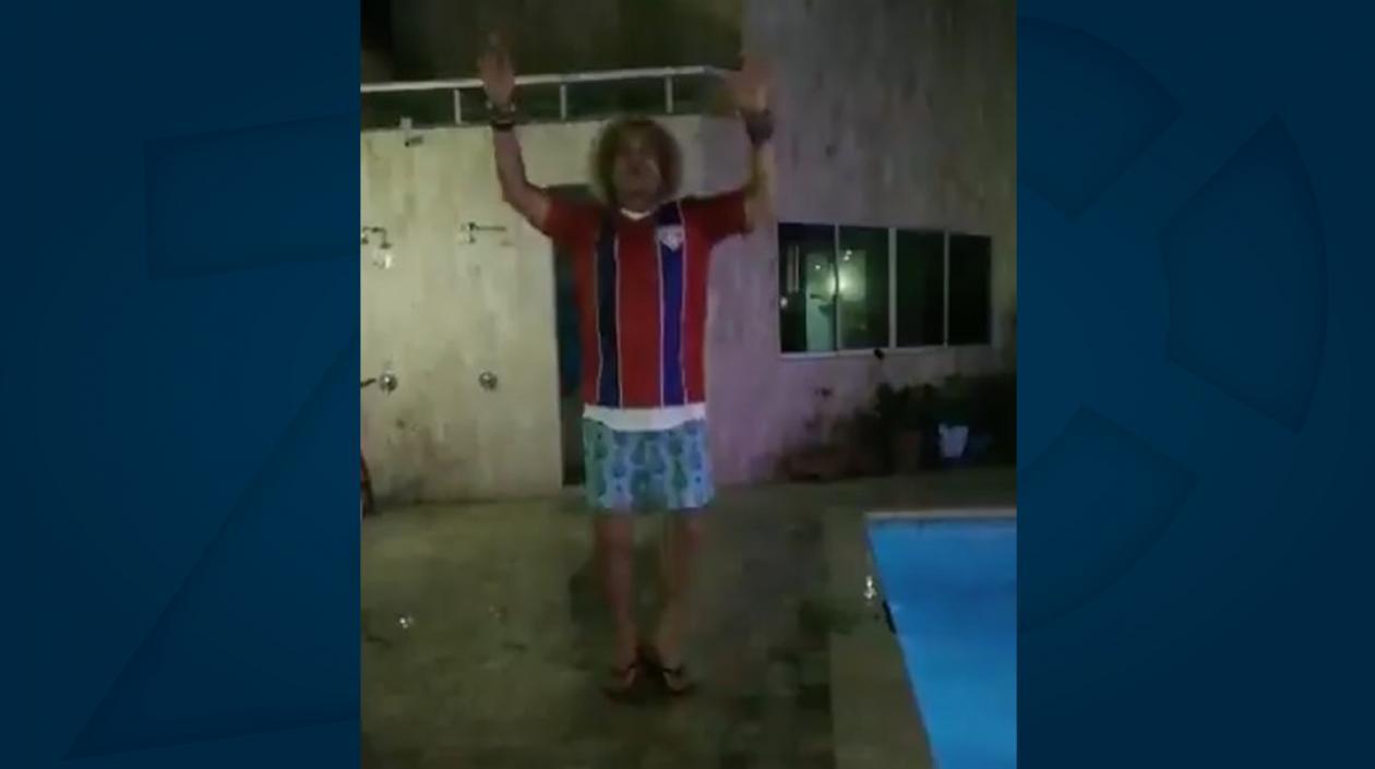 'El Pibe' Valderrama apoyando al Unión Magdalena. 