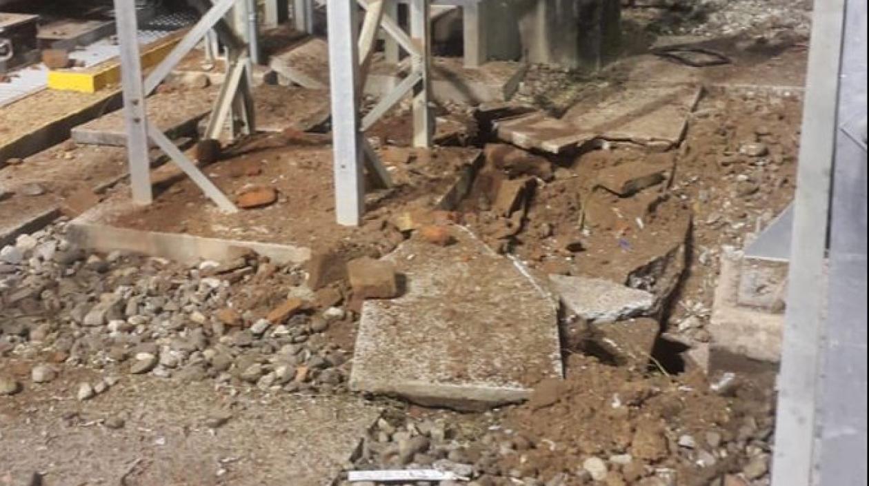 Subestación eléctrica en Aguachica, afectada por la explosión del petardo.