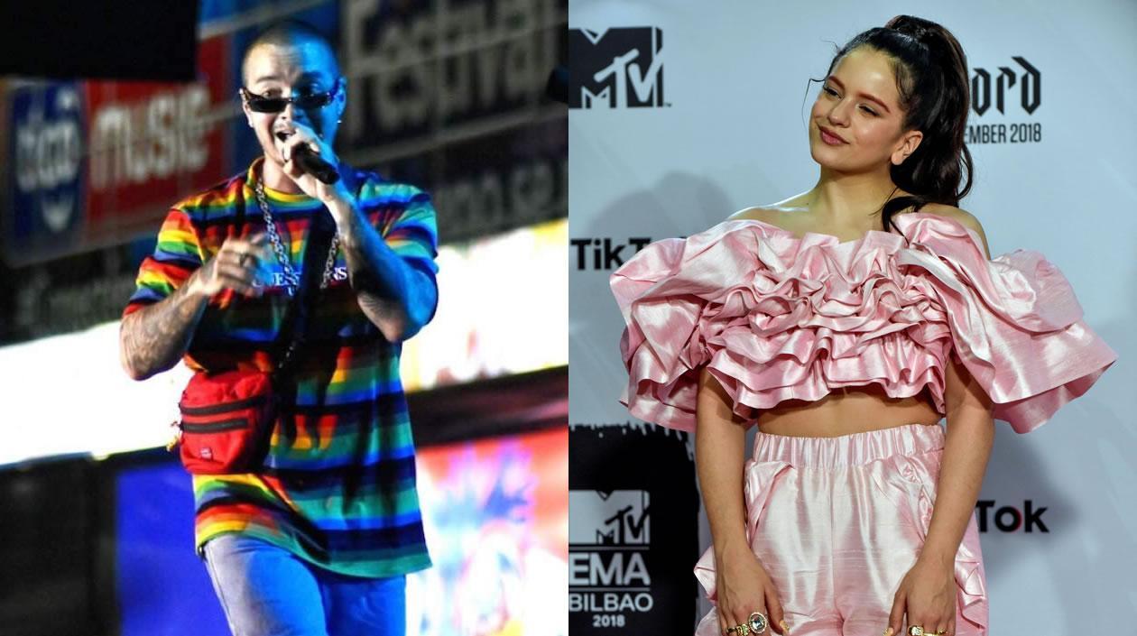 El colombiano J Balvin y la española Rosalía 