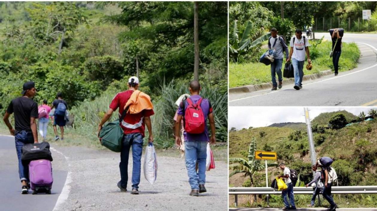 Venezolanos en carreteras de Colombia.