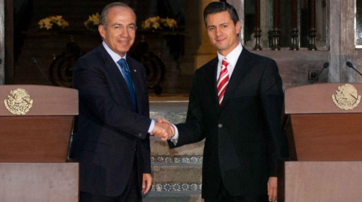 El expresidente de México, Felipe Calderón y el actual mandatario, Enrique Peña Nieto.