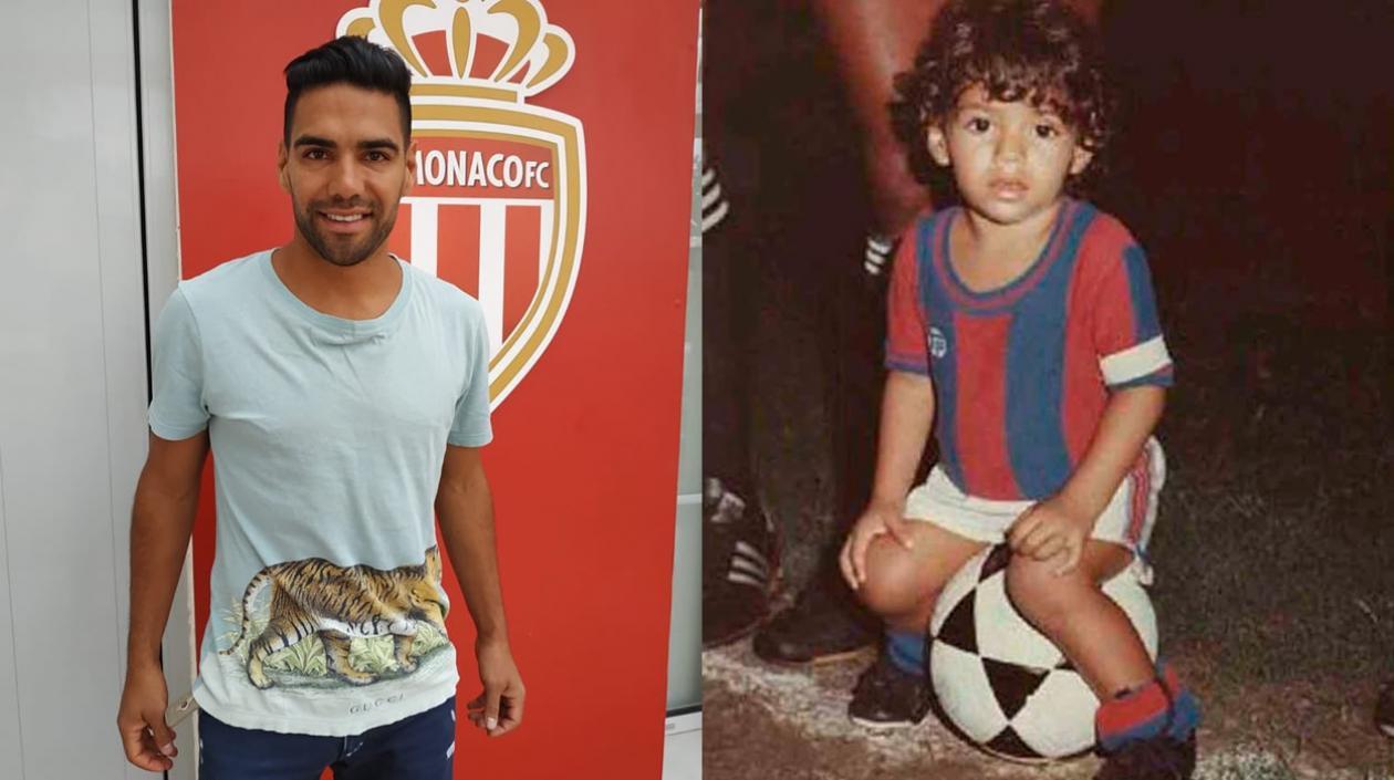 Falcao García de niño, con la camiseta del Unión Magdalena. 
