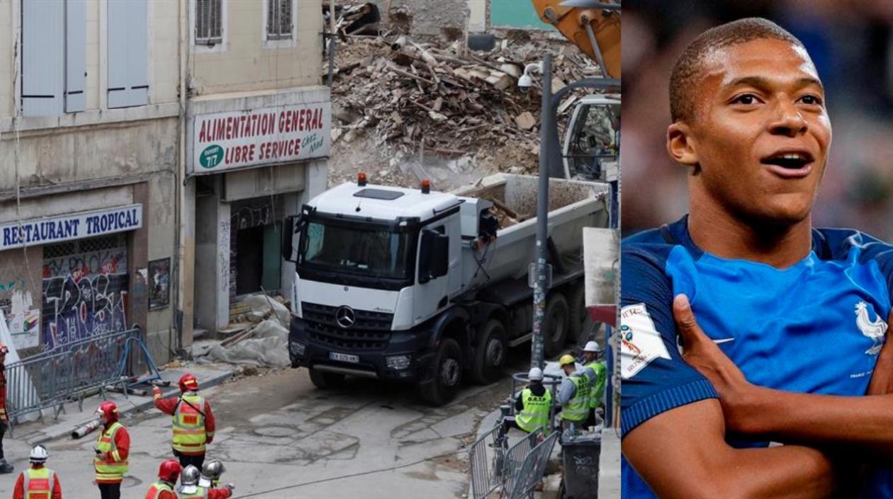Lugar del derrumbe y Kilyan Mbappé.