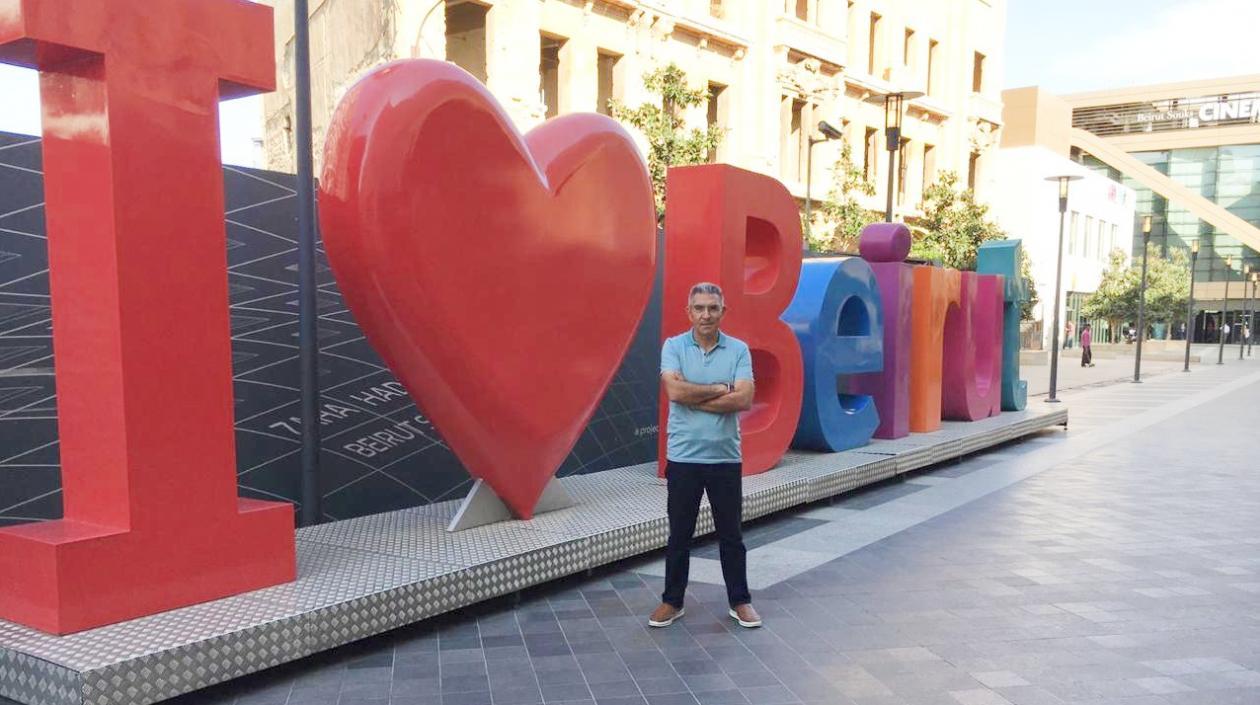 Jorge Cura, director de Atlántico en Noticias y el portal Zona Cero, durante el viaje a Beirut.