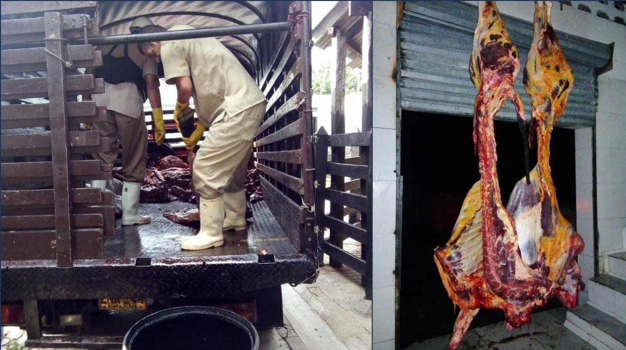 En total 2 toneladas de carne fueron decomisadas por el Invima en las dos plantas de beneficio animal.
