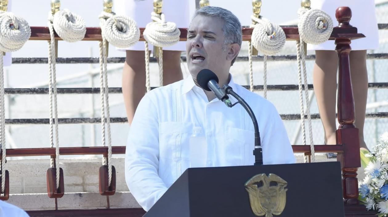 El Presidente Duque al despedir la expedición científica.