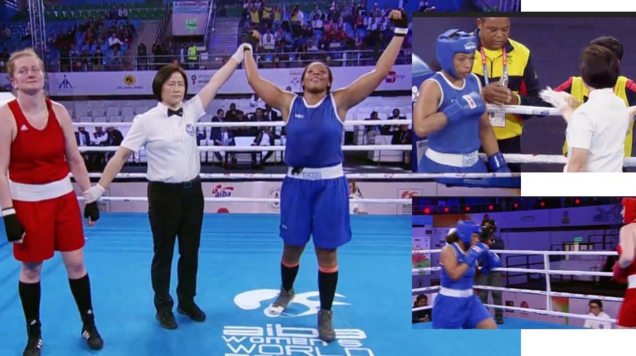 Jessica Caicedo aseguró la medalla de plata en el Mundial femenino de Boxeo en la India.