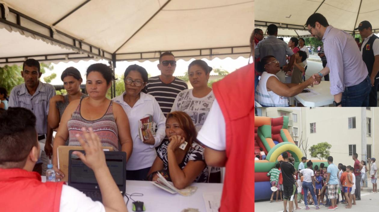 Habitantes de Villas de San Pablo durante la jornada.