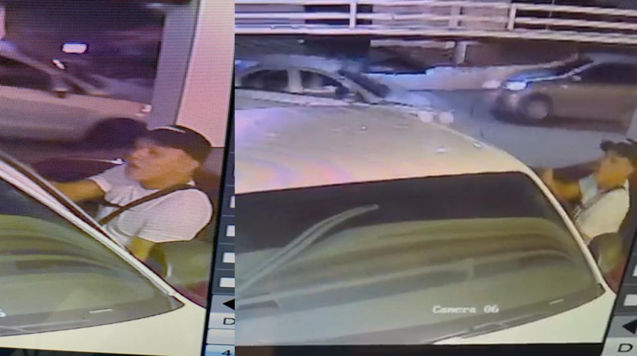 Atracador grabado en cámara de seguridad.