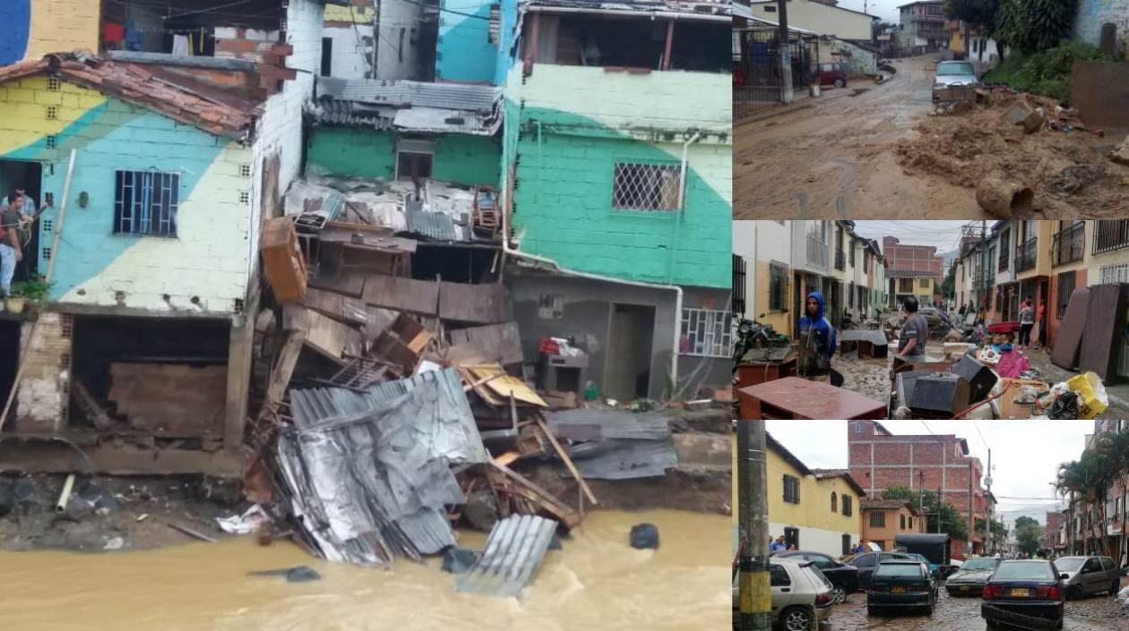 Así quedó una parte de Copacabana en Antioquia por las inundaciones.