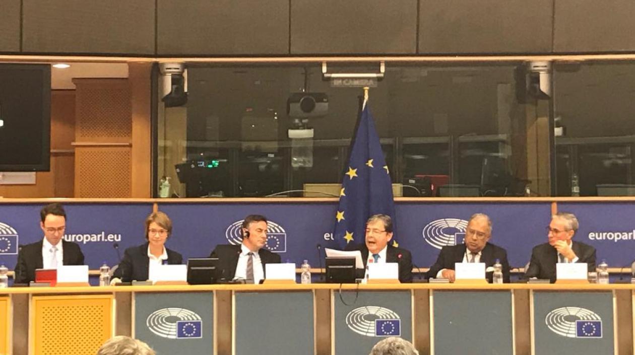 El Canciller Carlos Holmes Trujillo durante su discurso. 