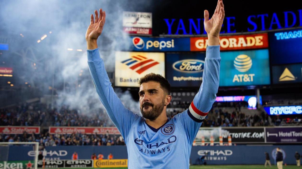 David Villa, delantero español. 