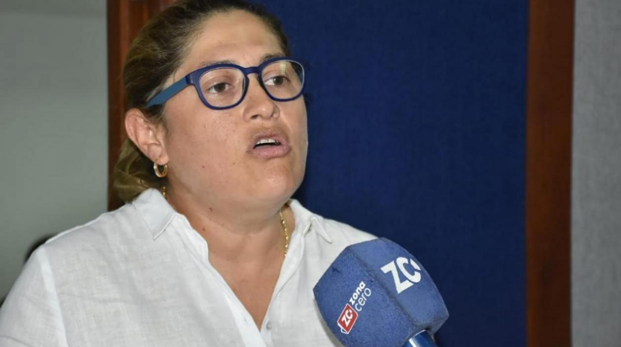 La secretaria de Salud, Alma Solano Sánchez. 