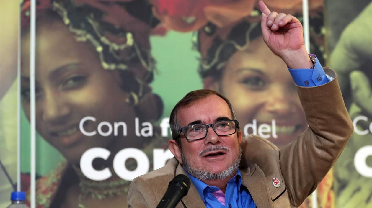 El líder la Fuerza Alternativa Revolucionaria del Común (FARC), Rodrigo Londoño