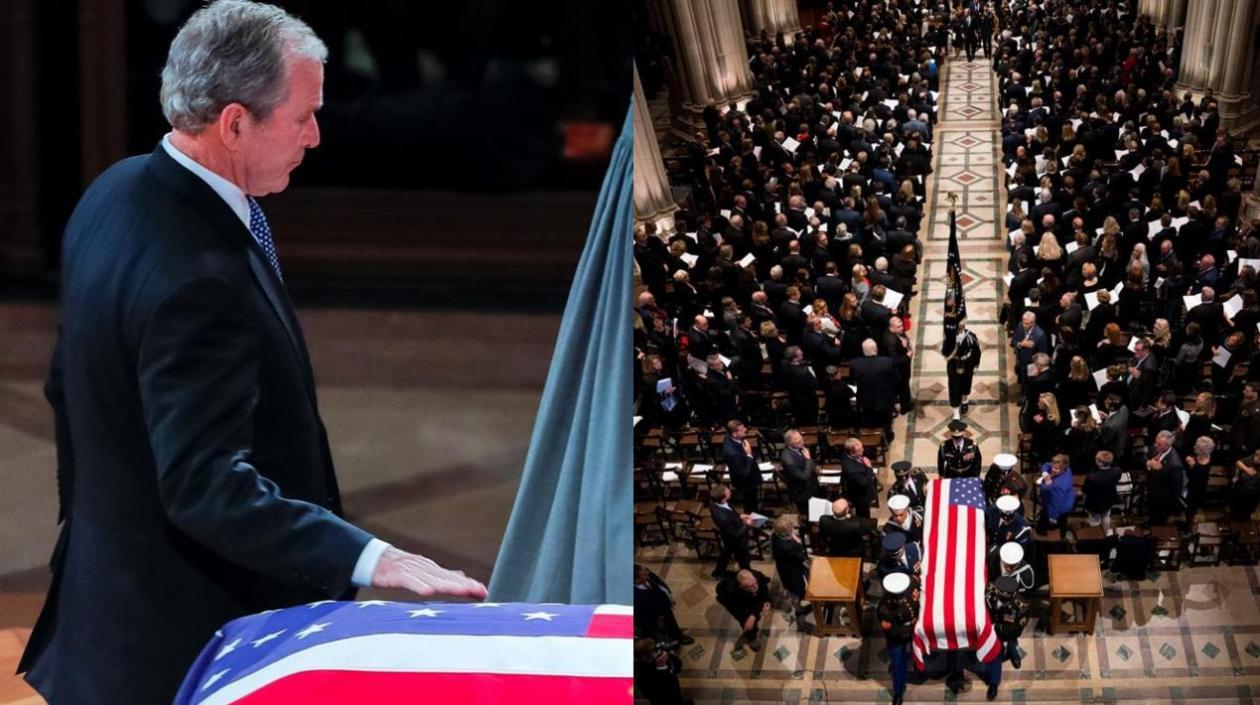 El expresidente George W. Bush en el sepelio de su padre, el también expresidente de EE.UU. George H.W. Bush.