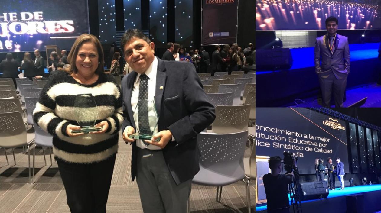 Ruth Rubio, rectora de la Institución Educativa Distrital para el Desarrollo Humano Nueva Granada, y José Henao, rector de la Institución Educativa Distrital Alexander Von Humboldt.