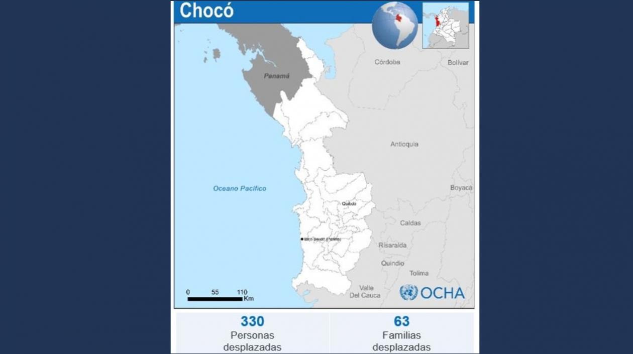 Mapa donde se observa el Bajo Baudó.