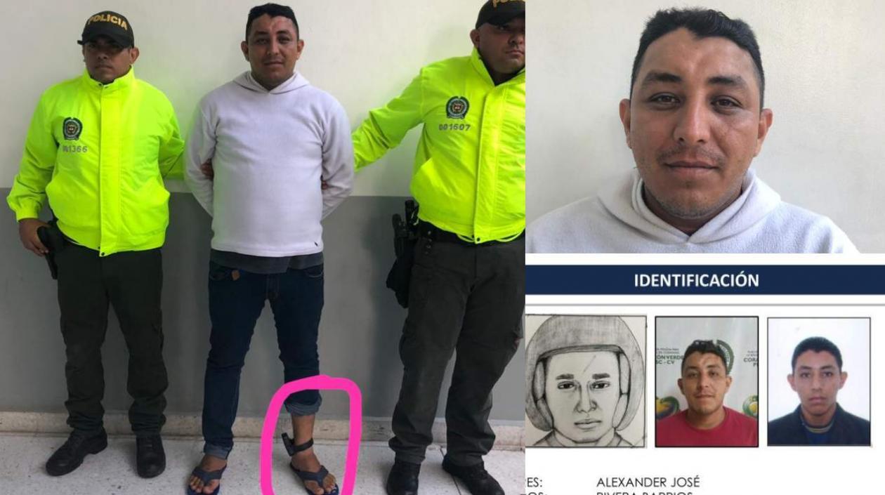 Alexánder José Rivera Barrios, alias Willy, capturado por la Policía.