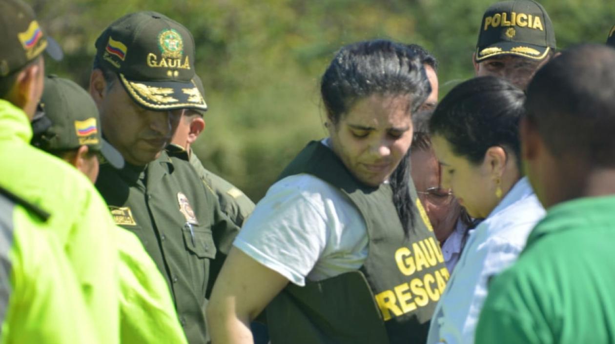 Melissa Martínez, a su retorno a la libertad.