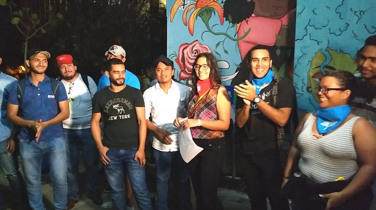 Estudiantes que se tomaron la rectoría de Uniatlántico.