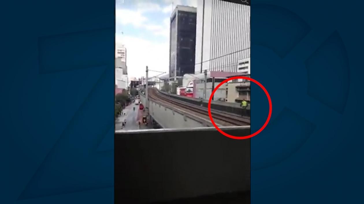 Momento del incidente en Medellín.