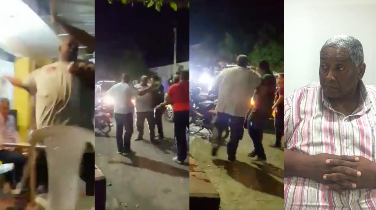 Momento de la riña del Alcalde de Codazzi, Luis Vladimir Peñaloza Fuentes.