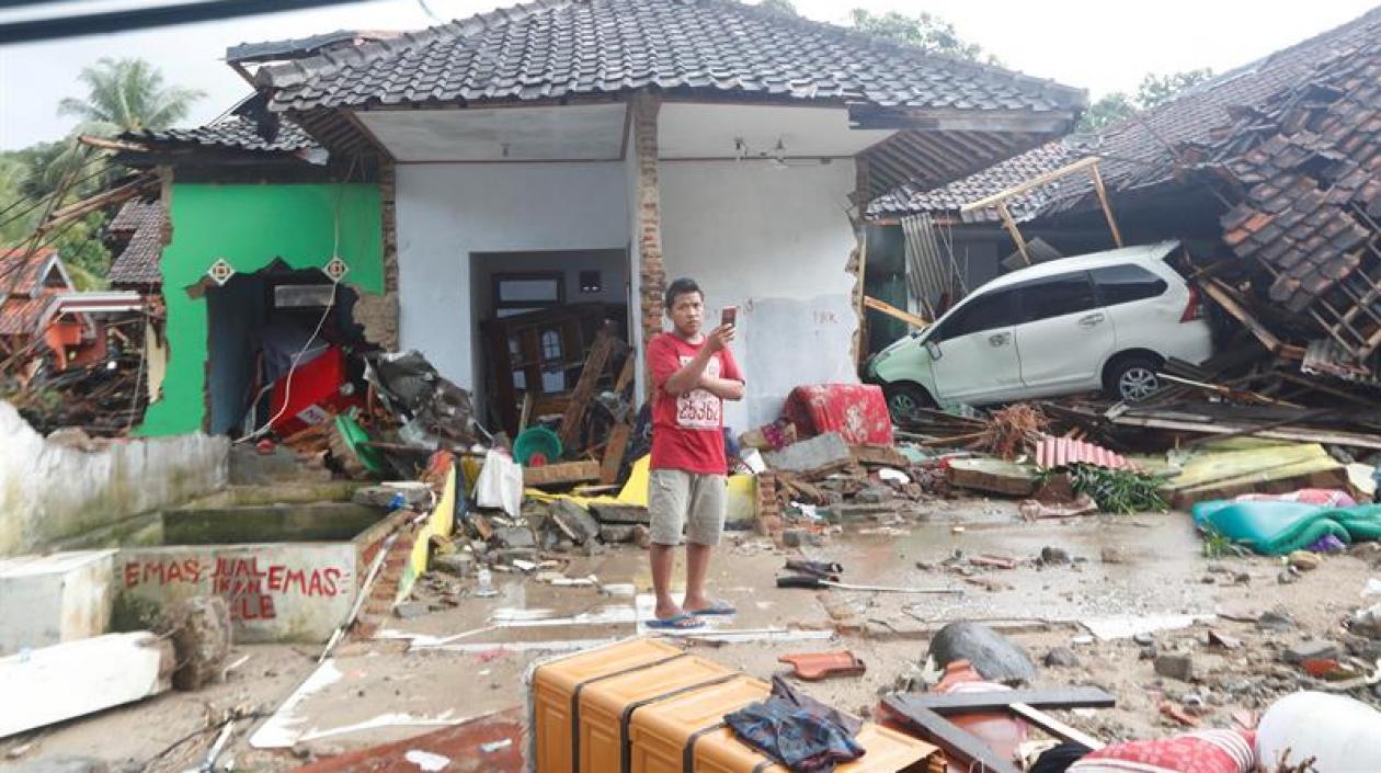 Destrozos causados por el tsunami.