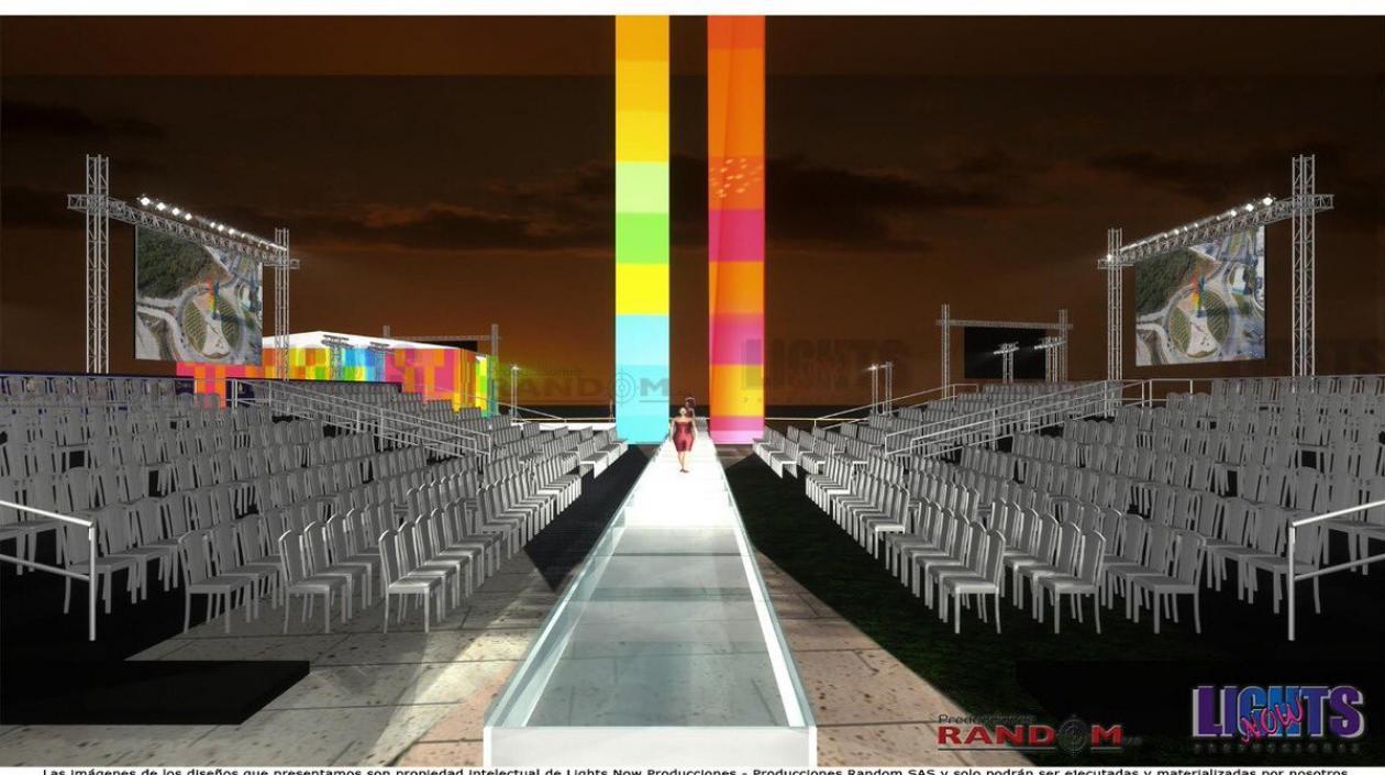 Diseño de la pasarela donde Silvia Tcherassi y Lina Cantillo lanzarán sus nuevas colecciones a cielo abierto.