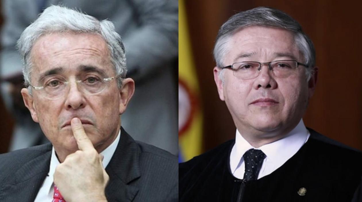El Senador Álvaro Uribe y el presidente de la Corte Suprema de Justicia, José Luis Barceló.
