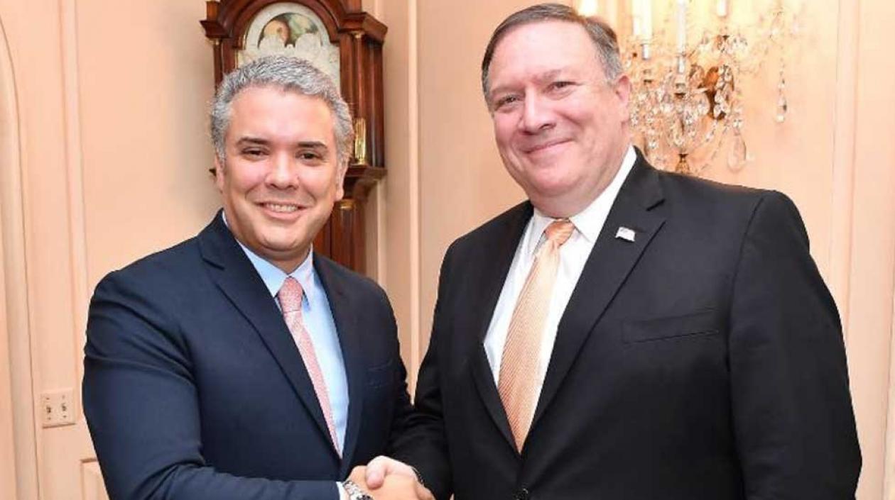 El Presidente de la República, Iván Duque y el secretario de Estado de EE.UU., Mike Pompeo.