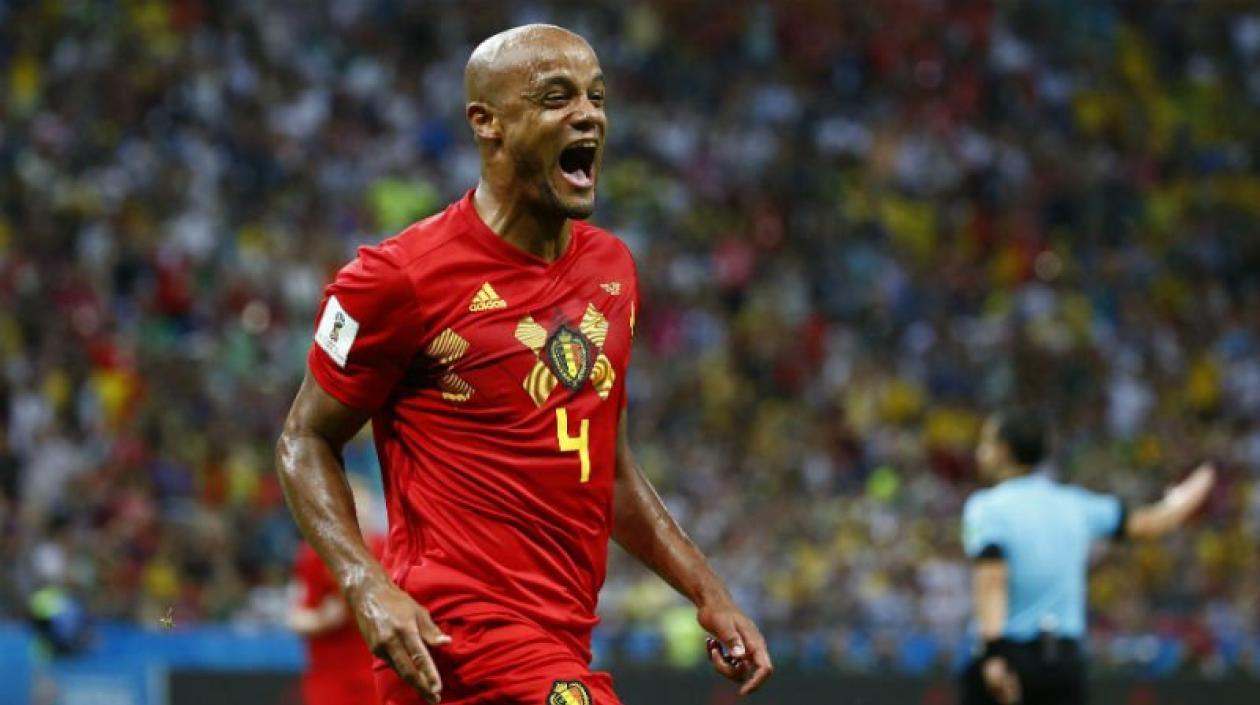 Vincent Kompany durante el partido ante Brasil.