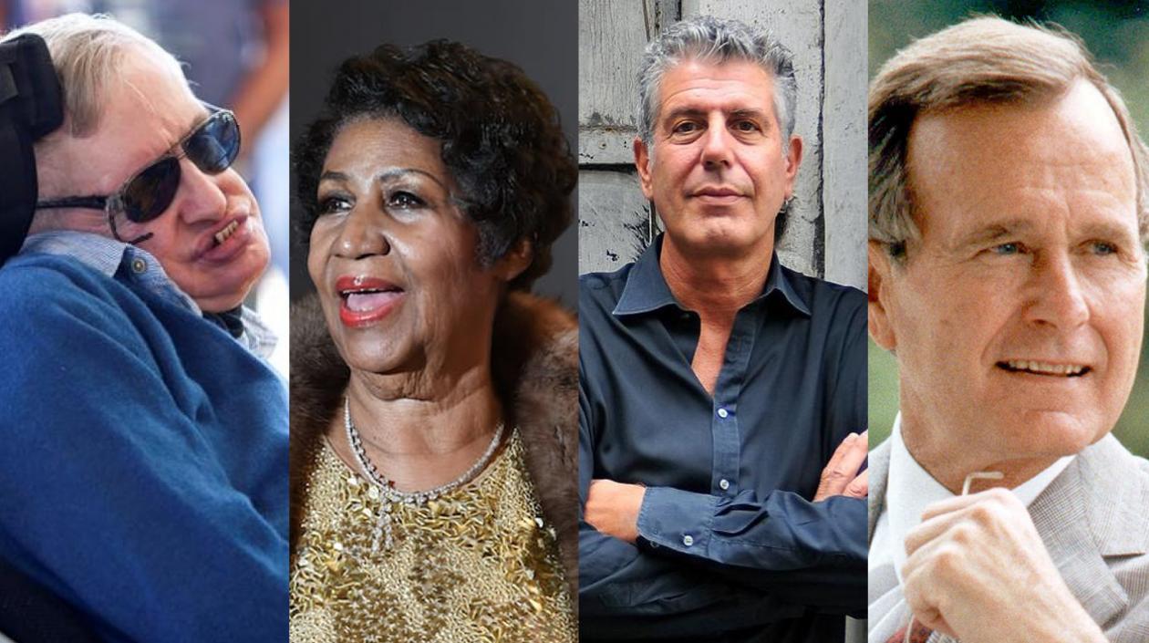Stephen Hawking, Aretha Franklin, Anthony Bourdain y George H.W. Bush fallecieron este año.