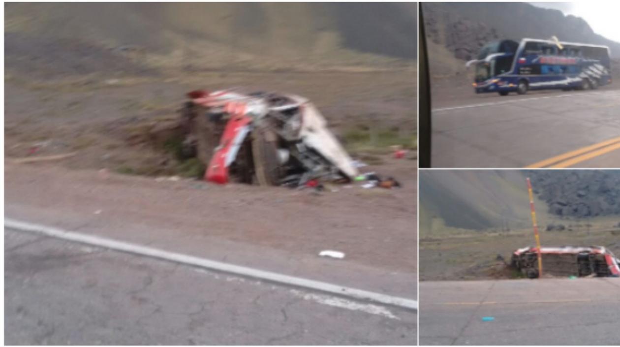 El conductor de ómnibus chileno sufrió una fractura en su brazo izquierdo.