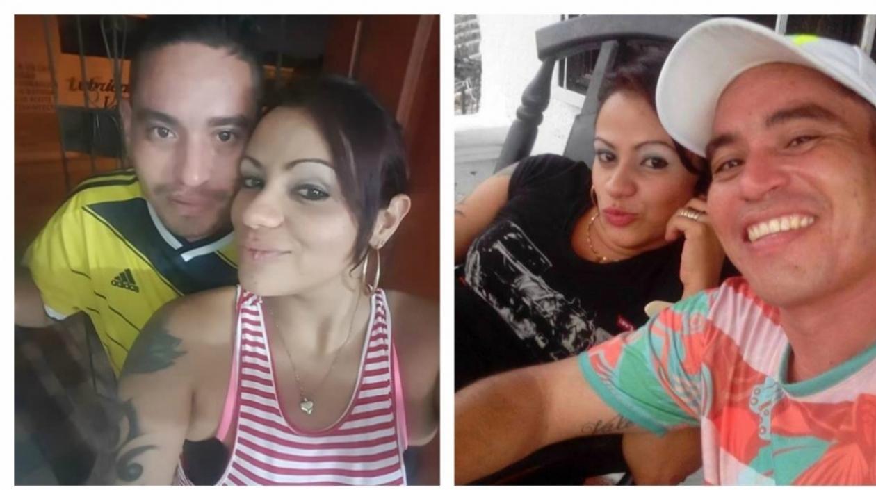 Yesika Lopera con su novio, la víctima del hecho.