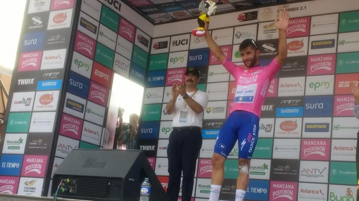 Gaviria celebrando su segundo triunfo.