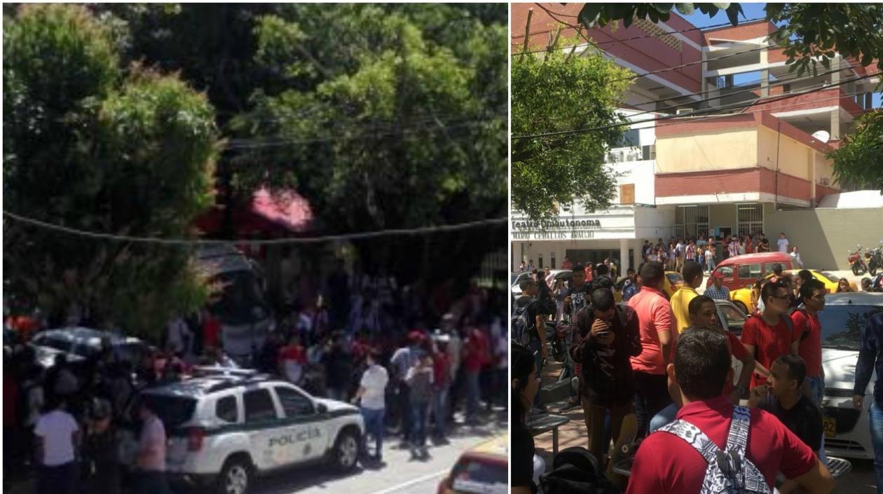 Imágenes del hecho en la Universidad Autónoma del Caribe.