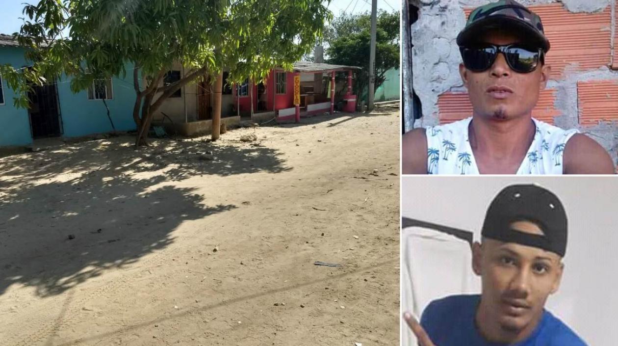 En la foto, el lugar de los hechos y las víctimas, arriba Wílder López y abajo Rafael Guzmán.