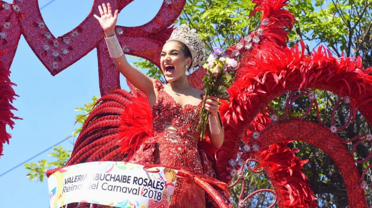 Reina Valeria Abuchaibe, durante la Batalla de Flores.